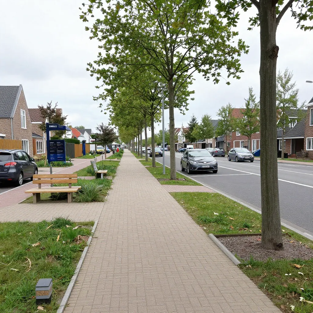 Commercieel landschapsontwerp voor bedrijfsterreinen