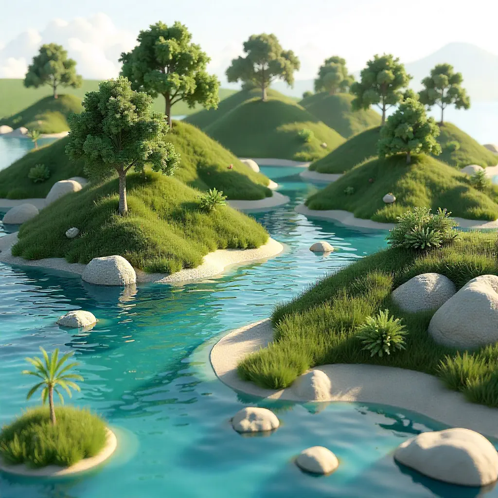 3D visualisatie van landschapsontwerp op computer